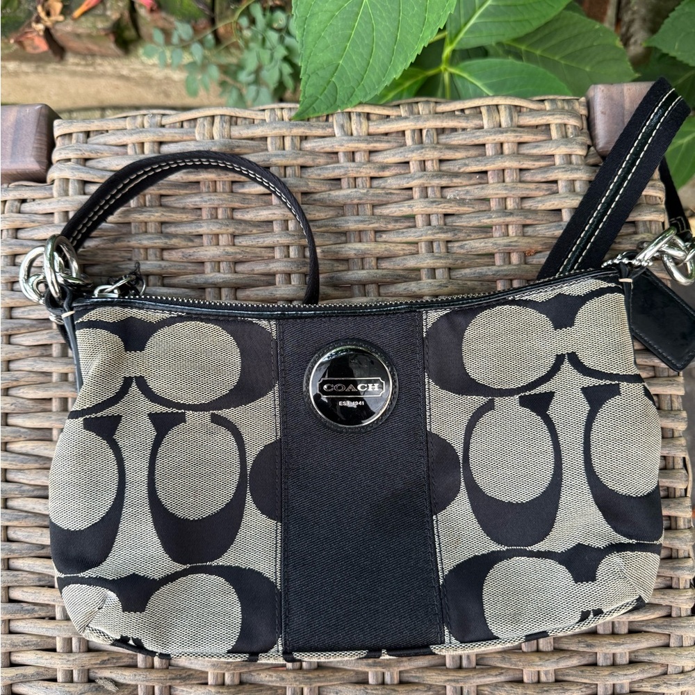 Coach Black and Tan Shoulder Bag